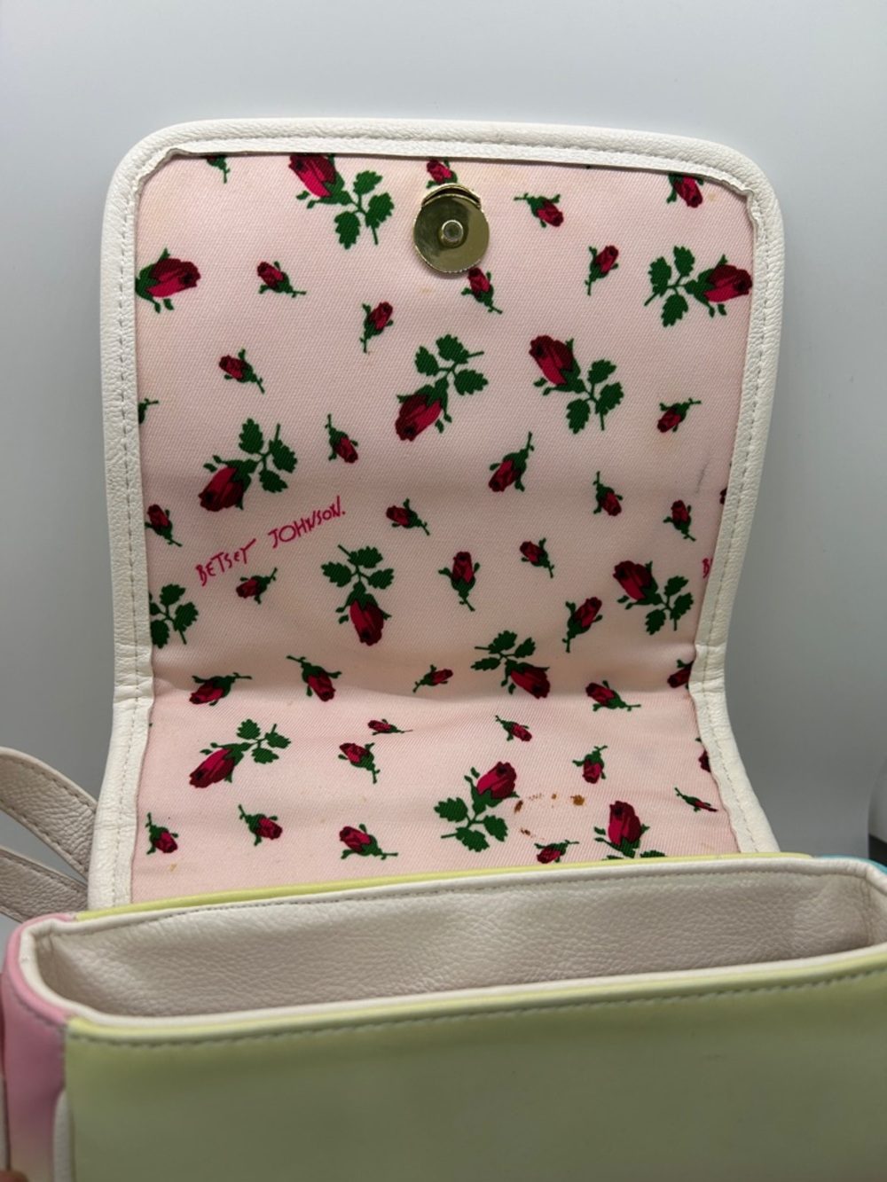 Betsey Johnson Cute Whimsical Pastel  Rotary Dial Leather Crossbody Bag Purse 🌸🌸 - Picture 12 of 12